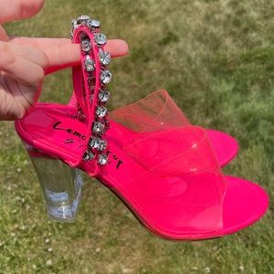 RARE Lemon Drop by Privileged Gemstone Hot Pink Clear High Heels